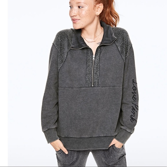 NWT! VS PINK VINTAGE LEGGING QUARTER ZIP - Picture 4 of 4